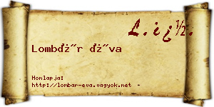 Lombár Éva névjegykártya